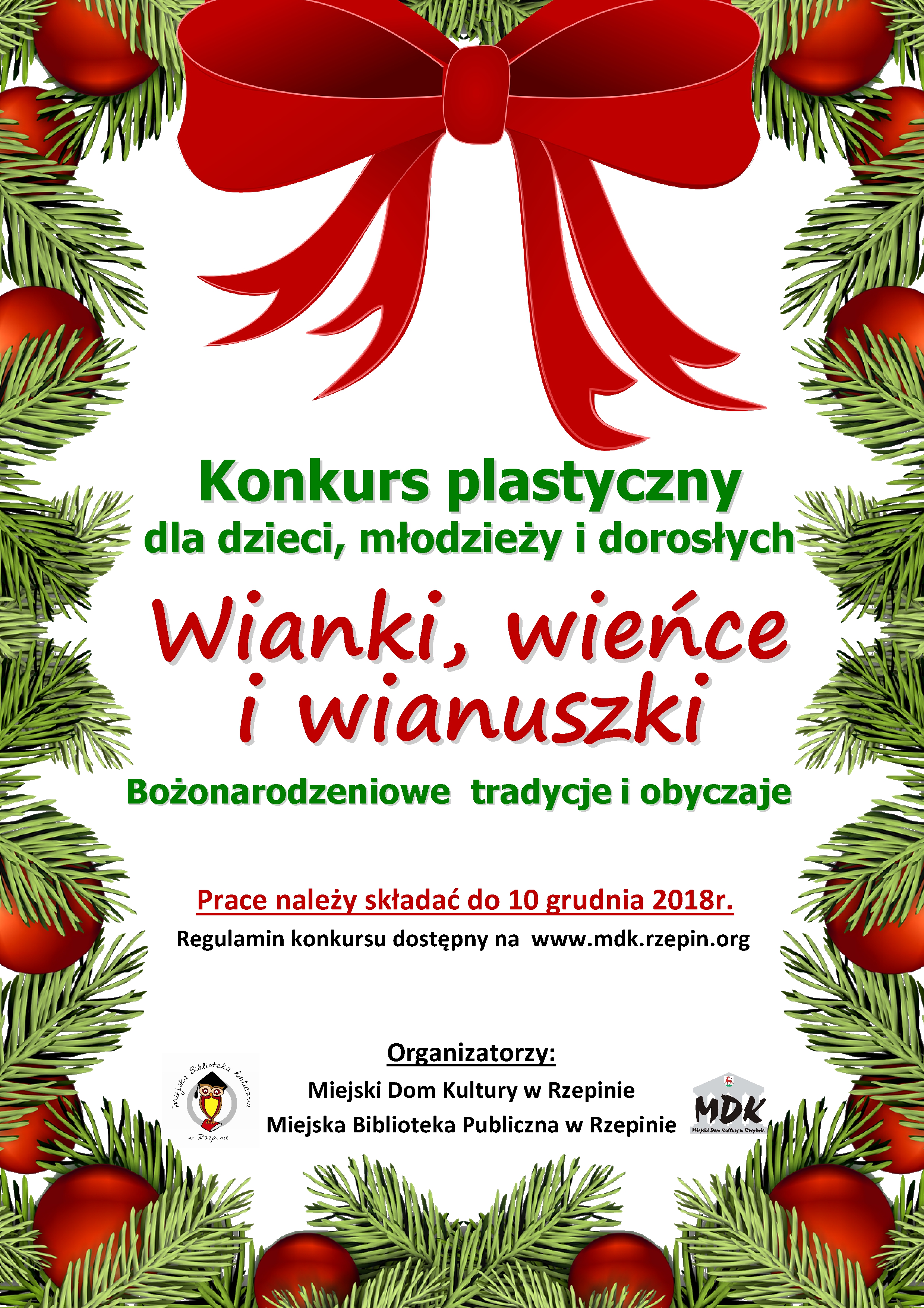 Ilustracja do informacji: Zapraszamy do udziału w konkursie plastycznym "Bożonarodzeniowe tradycje i obyczaje".
