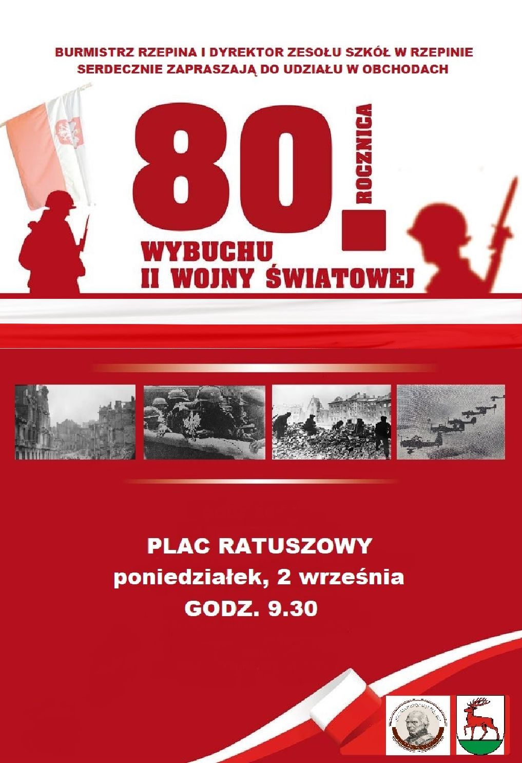 Ilustracja do informacji: Zapraszamy na obchody 80. rocznicy wybuchu II Wojny Św.
