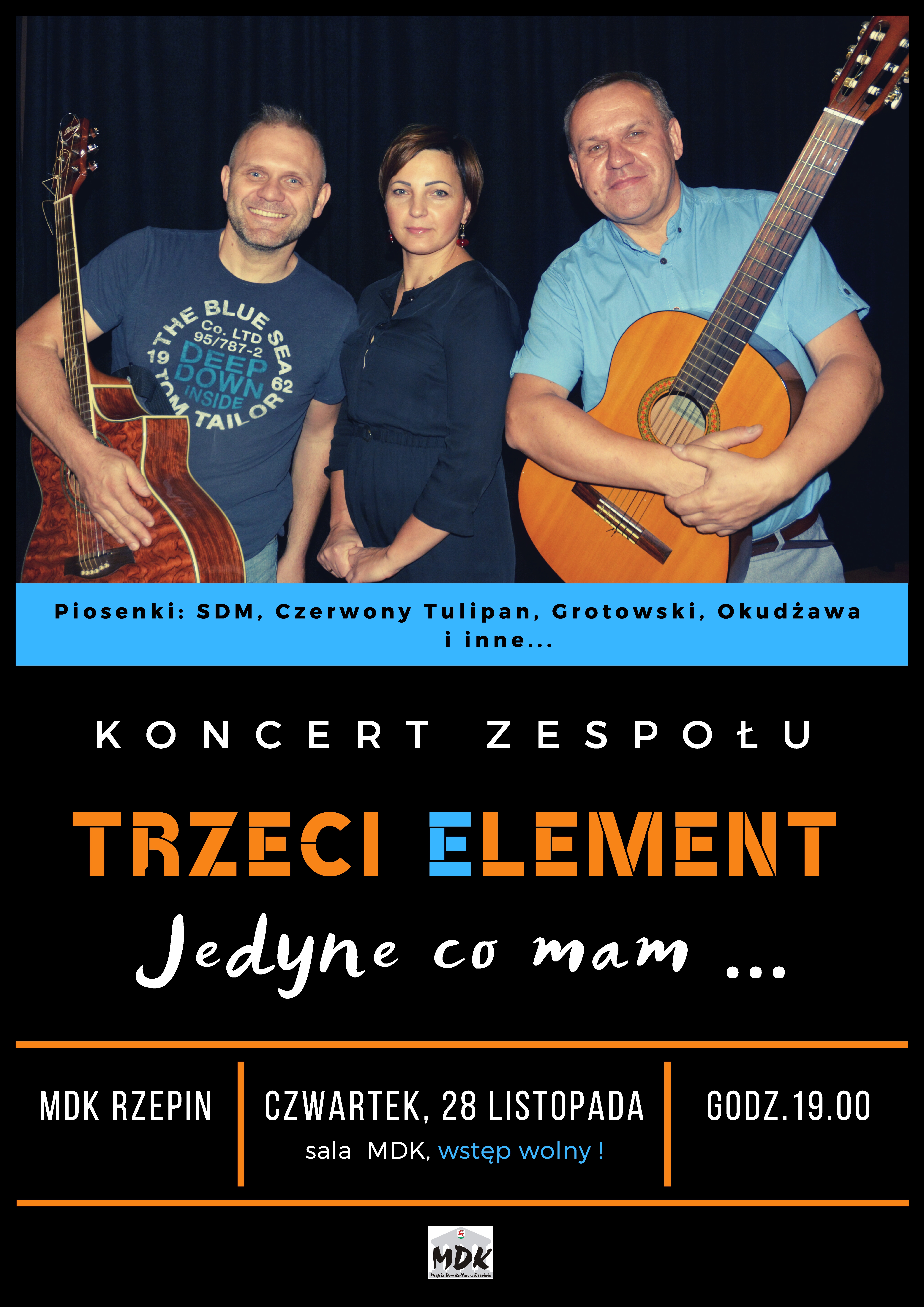 Ilustracja do informacji: Zapraszamy na koncert zespołu Trzeci Element!