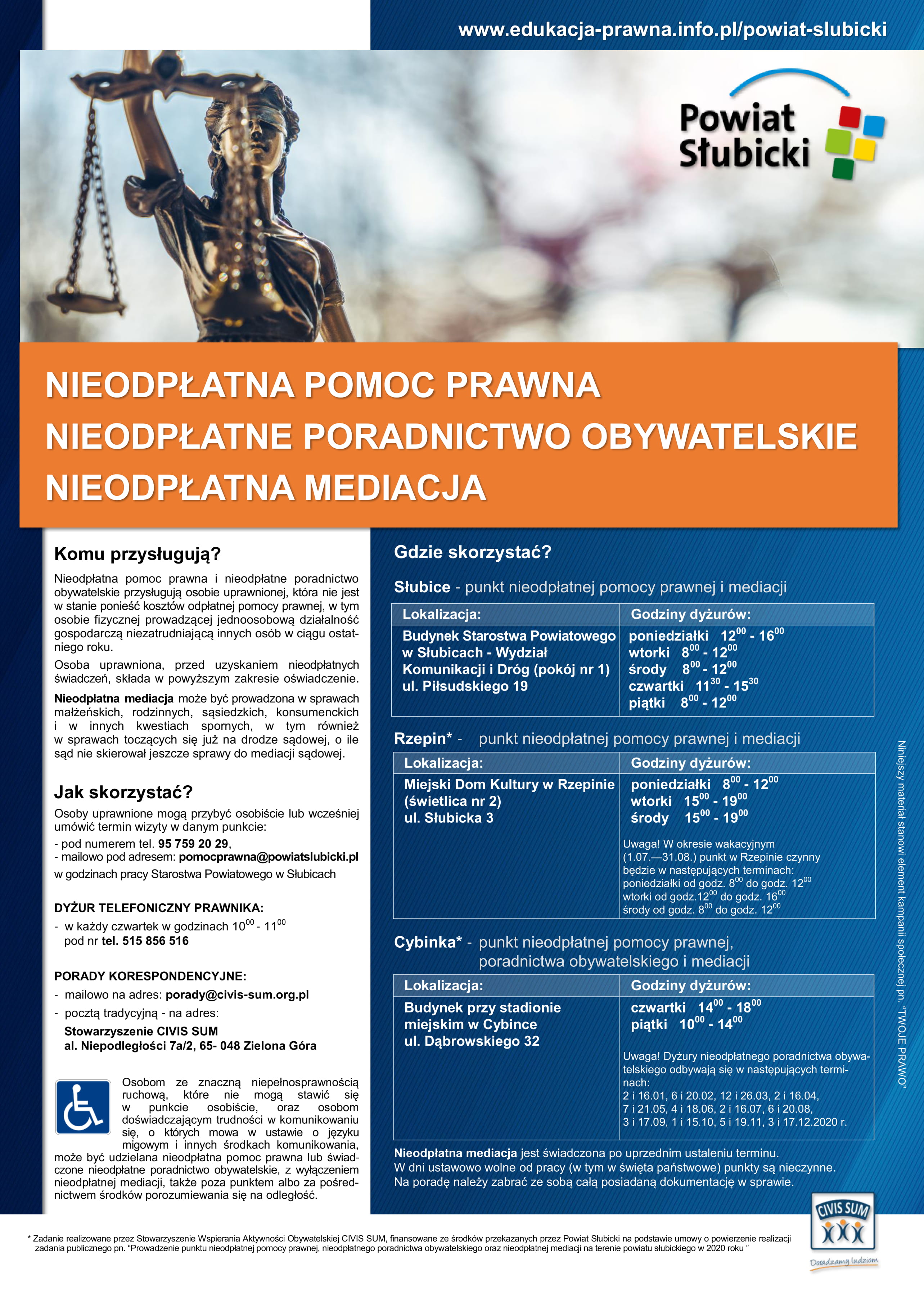 Ilustracja do informacji: Informacje nt. nieodpłatnej pomocy prawnej, poradnictwa obywatelskiego oraz mediacji 