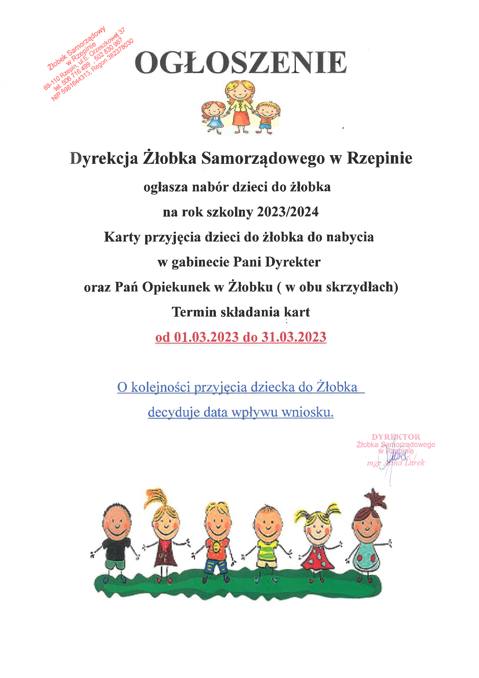Ilustracja do informacji: Nabór dzieci do Żłobka Samorządowego w Rzepinie!